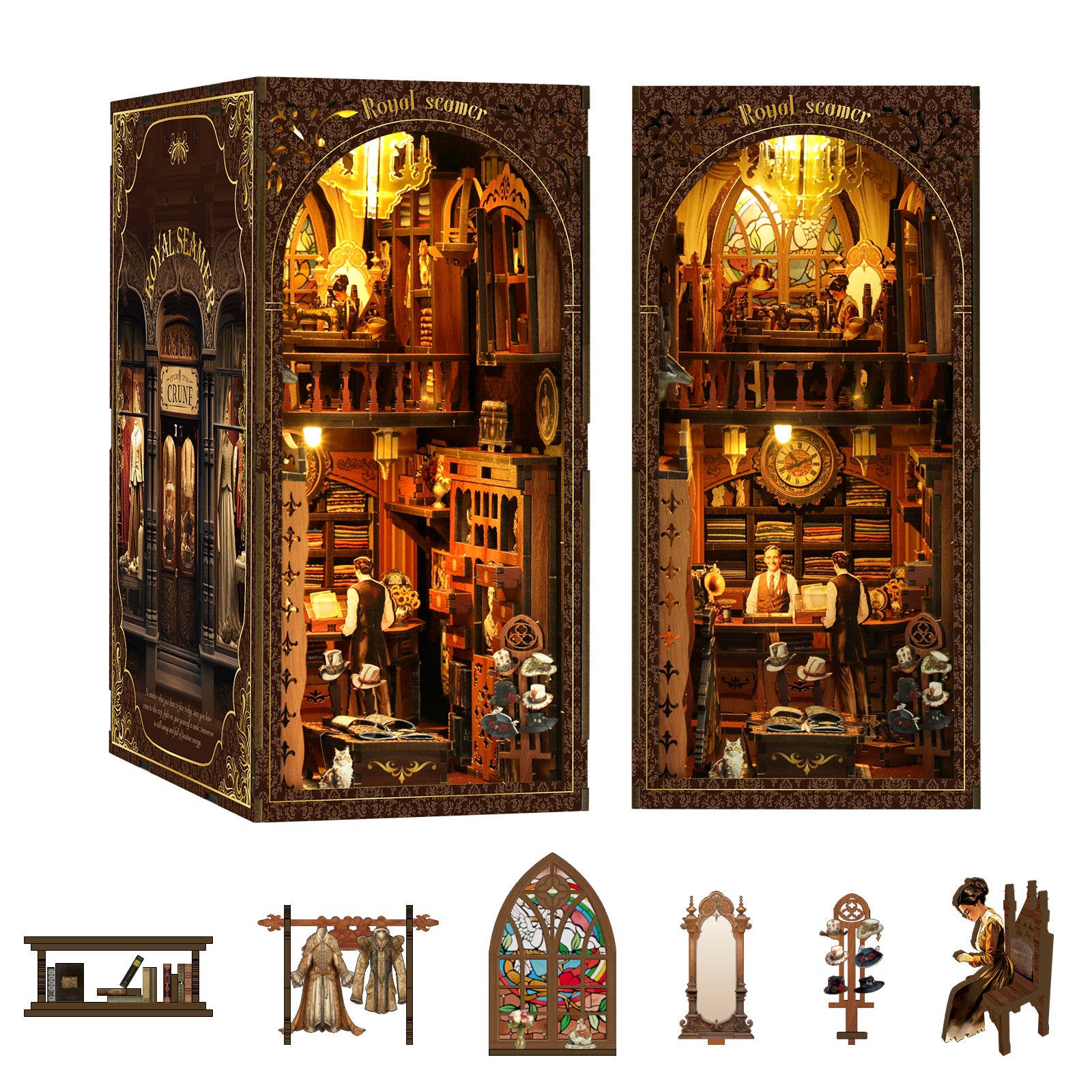 kaayee-book-nook-kit-royal-tailoring-shop-miniaturladen image 4