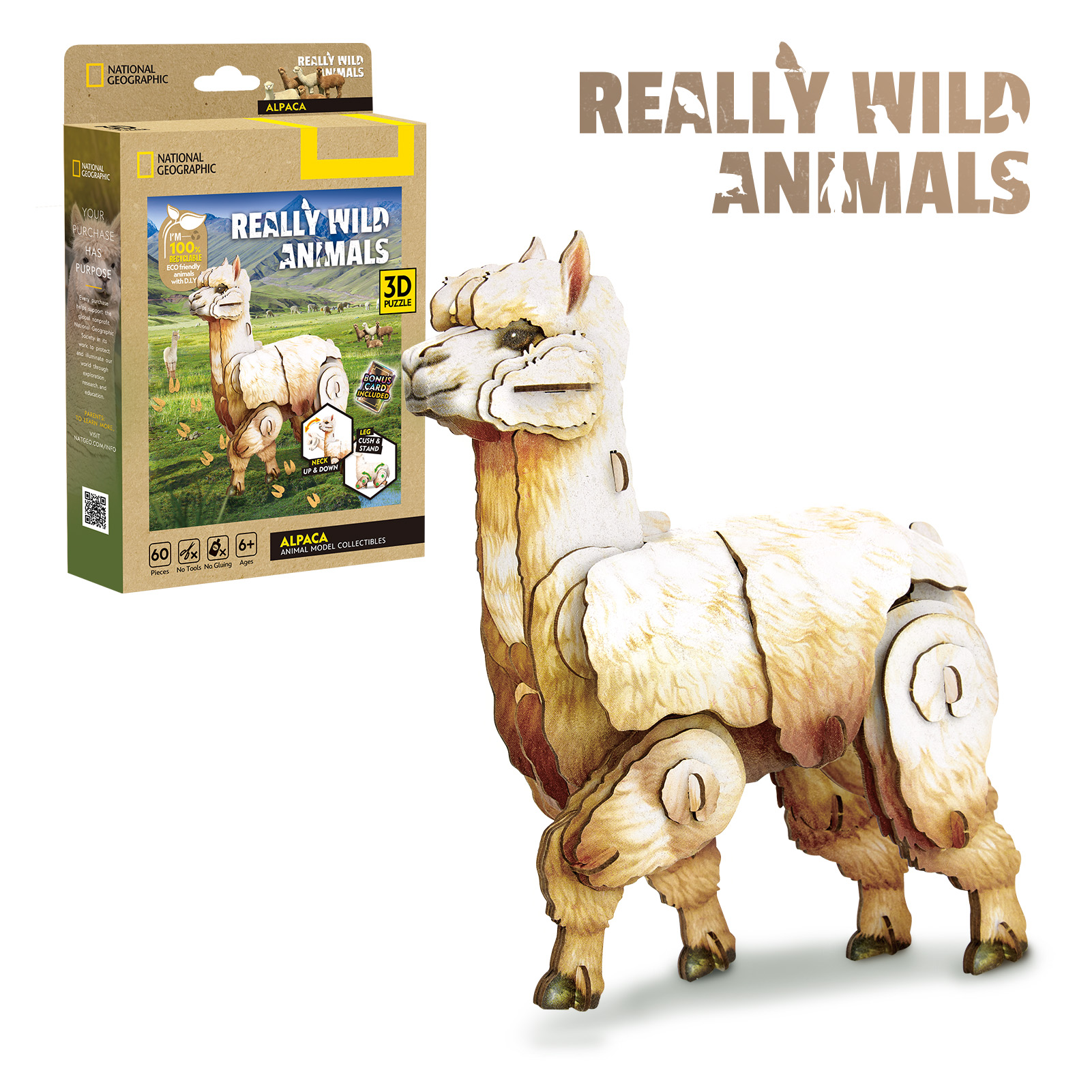 cubic-fun-really-wild-animals-ds1207h-alpaka-3d-puzzle-tierfigur image 1