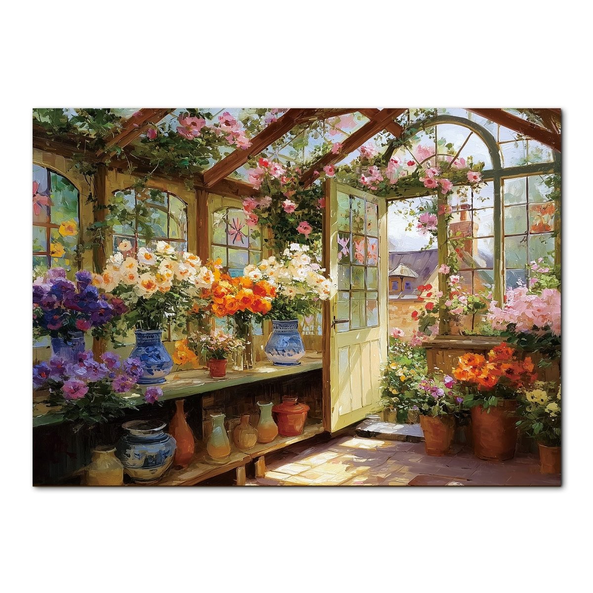 kaayee-cardboard-puzzle-sunlit-flowerhouse-1000-teile-eco image 1