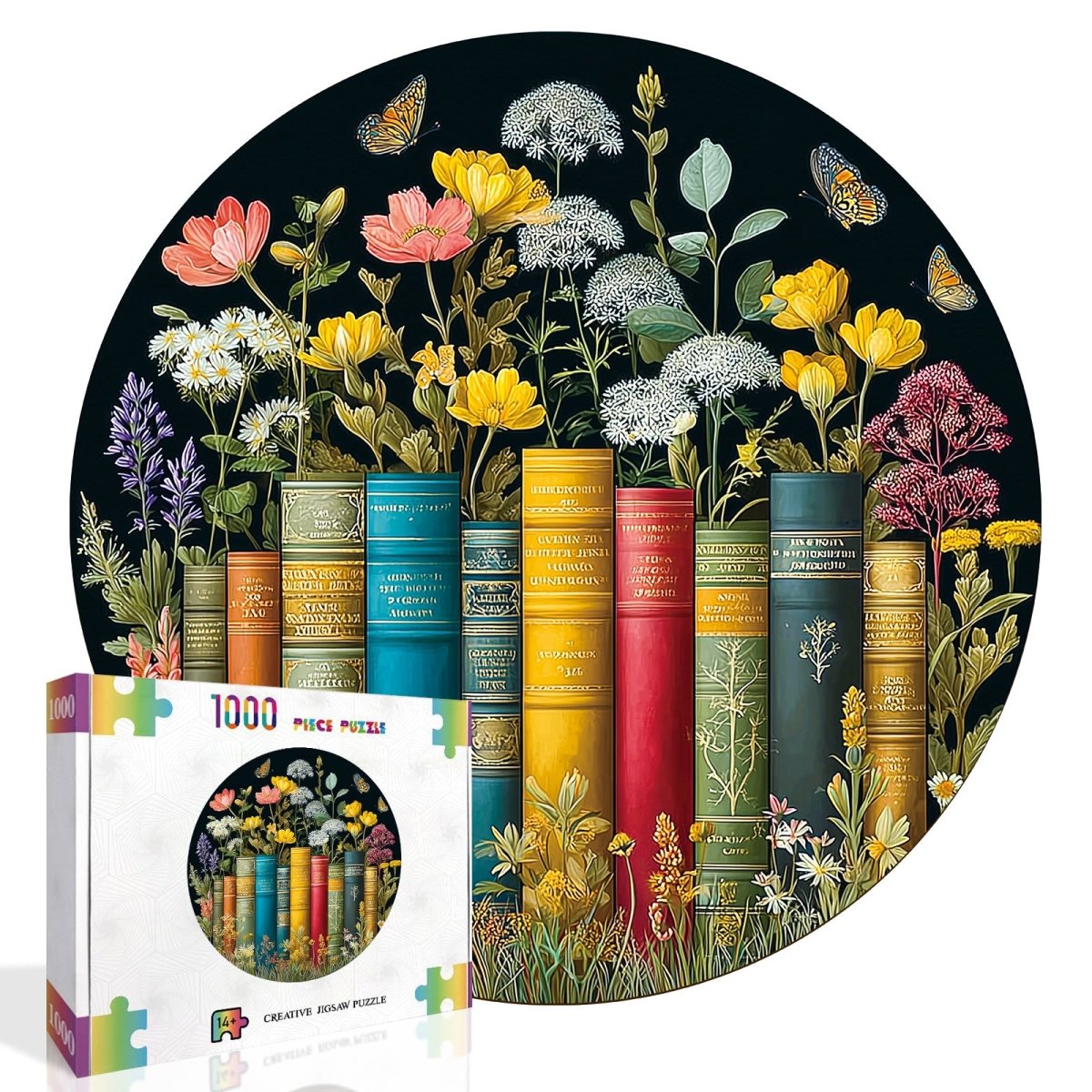 kaayee-flower-on-book-puzzle-1000-teile-eco-white-board image 2
