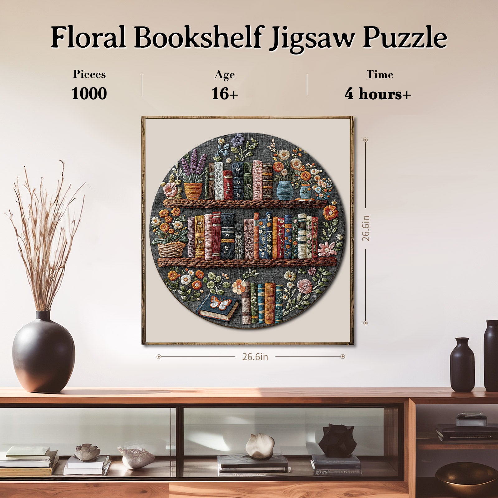kaayee-cardboard-puzzle-floral-bookshelf-1000-teile-eco image 6