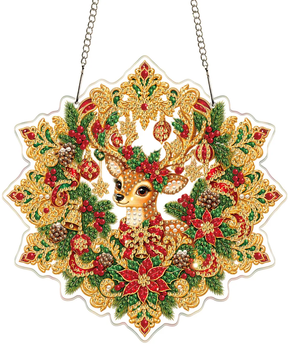 kaayee-suncatcher-puzzle-christmas-deer-fensterbild-20-cm image 1