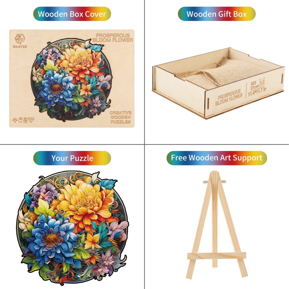 kaayee-wooden-puzzle-prosperous-bloom-holzpuzzle-blumen image 3