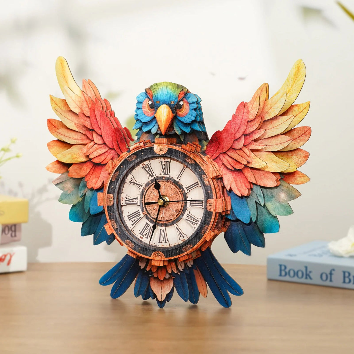 kaayee-clock-kit-parrot-holzuhr-papagei-bausatz image 2