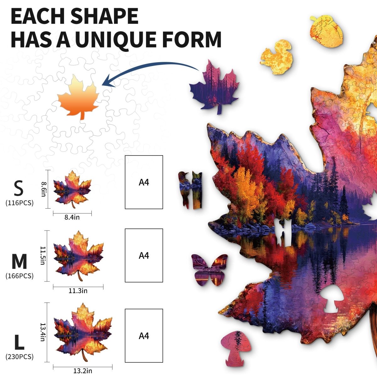 kaayee-wooden-puzzle-autumn-forest-holzpuzzle-medium-ahornblatt image 7