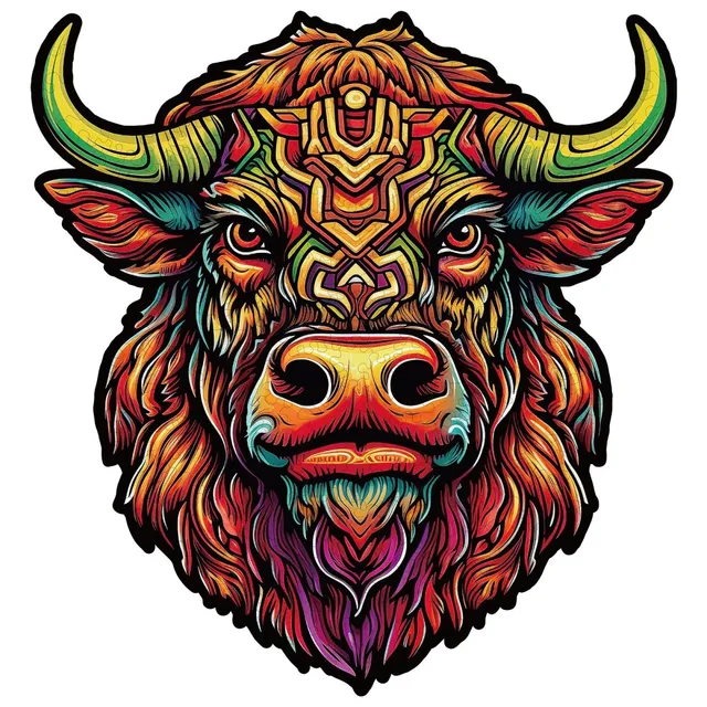 kaayee-wooden-puzzle-angry-bull-holzpuzzle-mittel-stier image 1