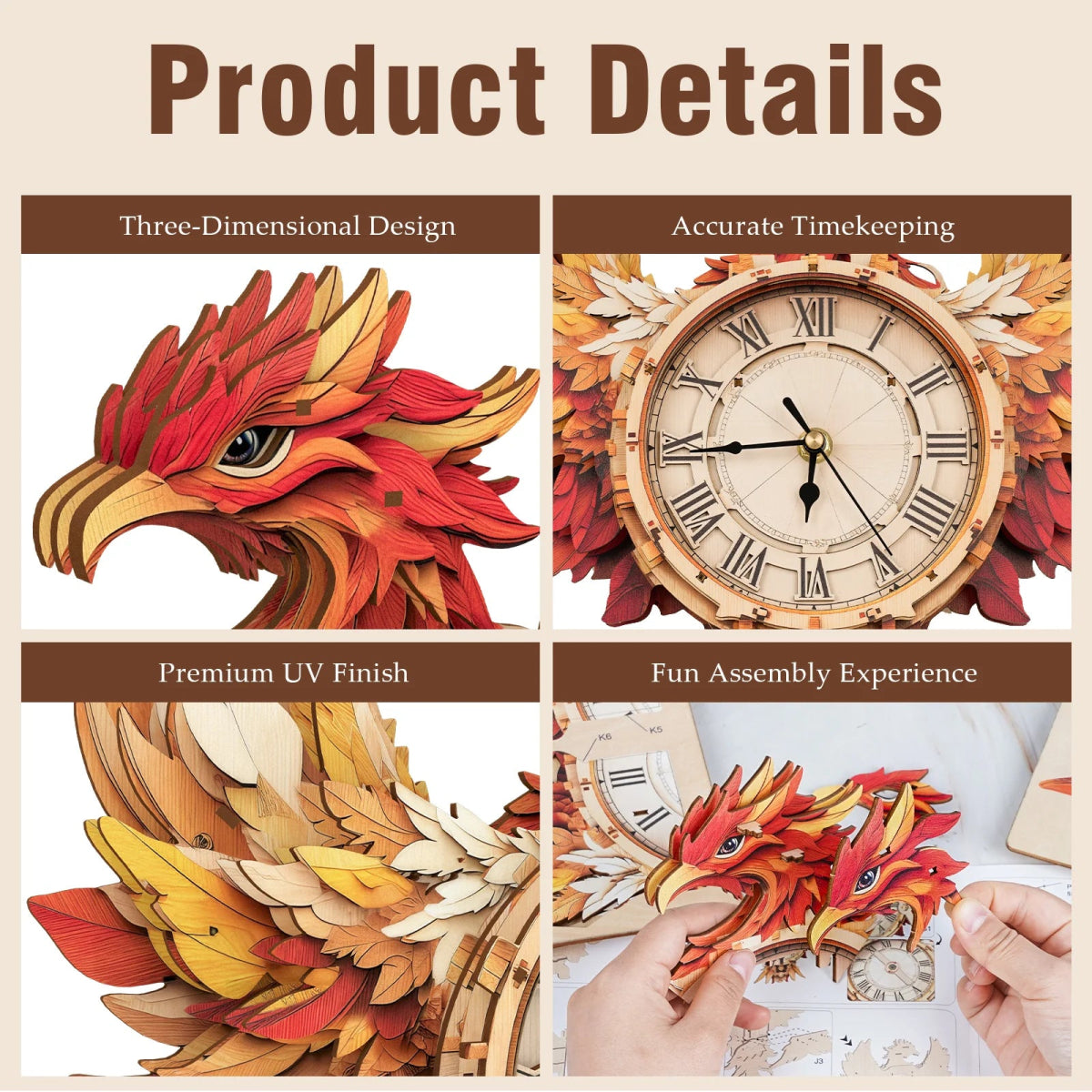 kaayee-clock-kit-phoenix-holzuhr-mit-pendel image 4