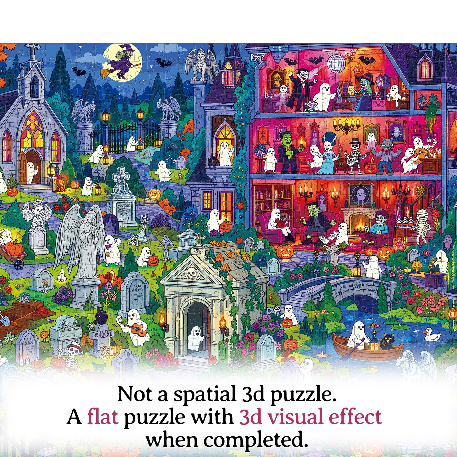 kaayee-cardboard-ghost-manor-1000-teile-puzzle-eco-white-board image 7
