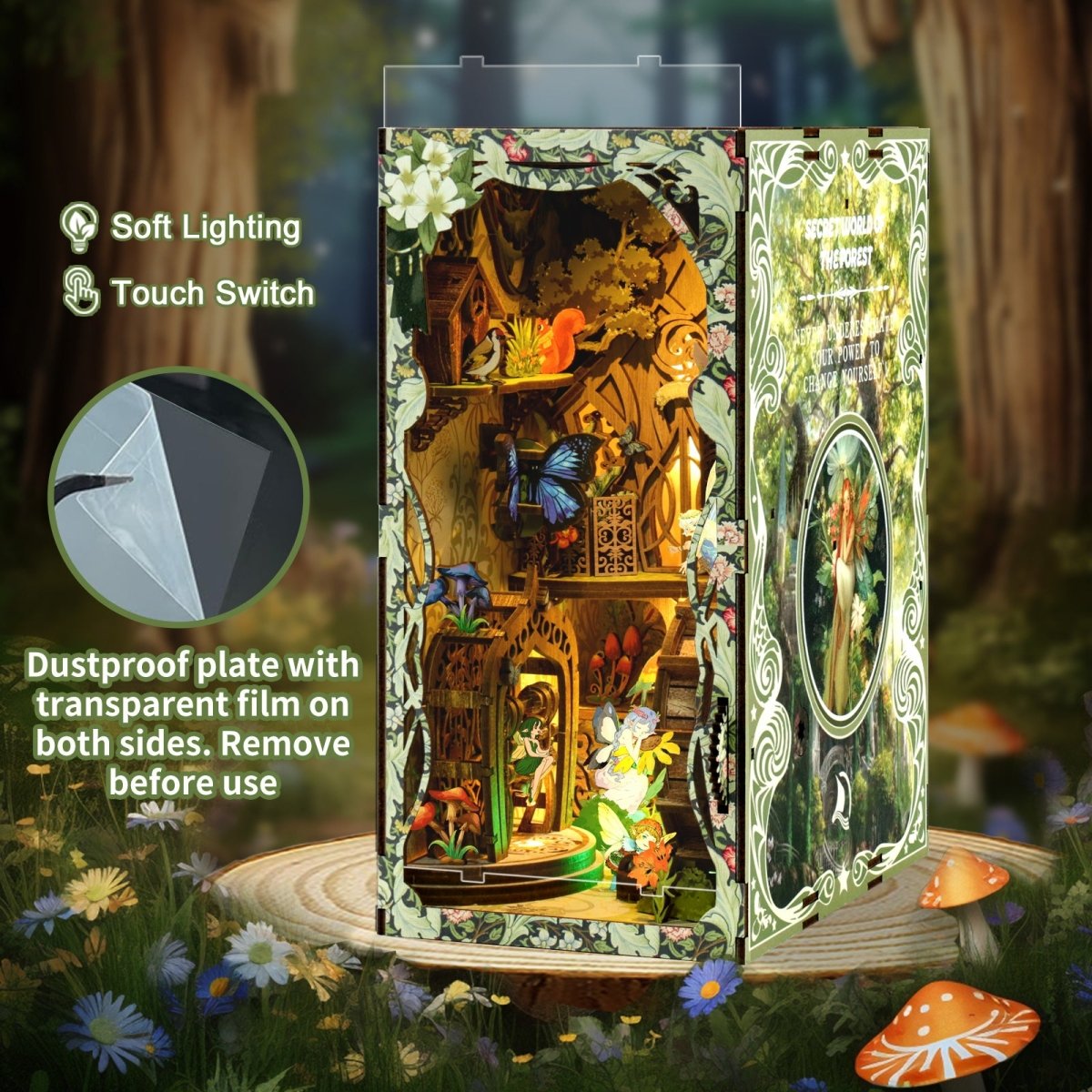 kaayee-book-nook-kit-forest-sanctuary-bastelset-wald-mit-licht image 6