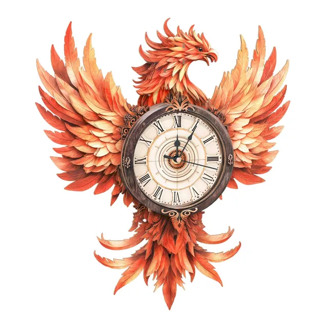 kaayee-clock-kit-flame-phoenix-holzuhr-bausatz-ph-nix image 1