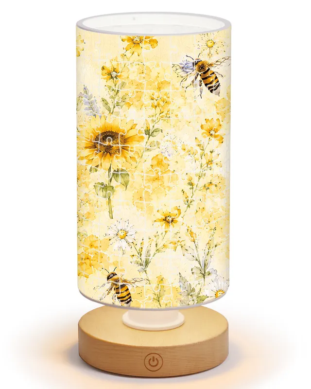 kaayee-honeybee-sunflower-nachtlicht-zylinder-acryl-puzzle image 1