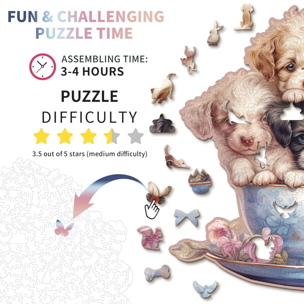 kaayee-wooden-puzzle-cute-puppy-holzpuzzle-hund-small image 4