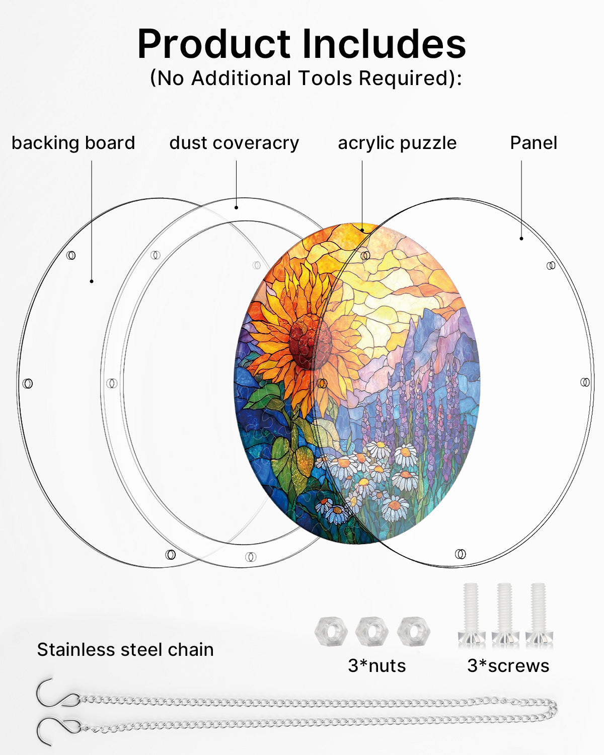 kaayee-suncatcher-puzzle-sunflower-meadow-acryl-medium image 7