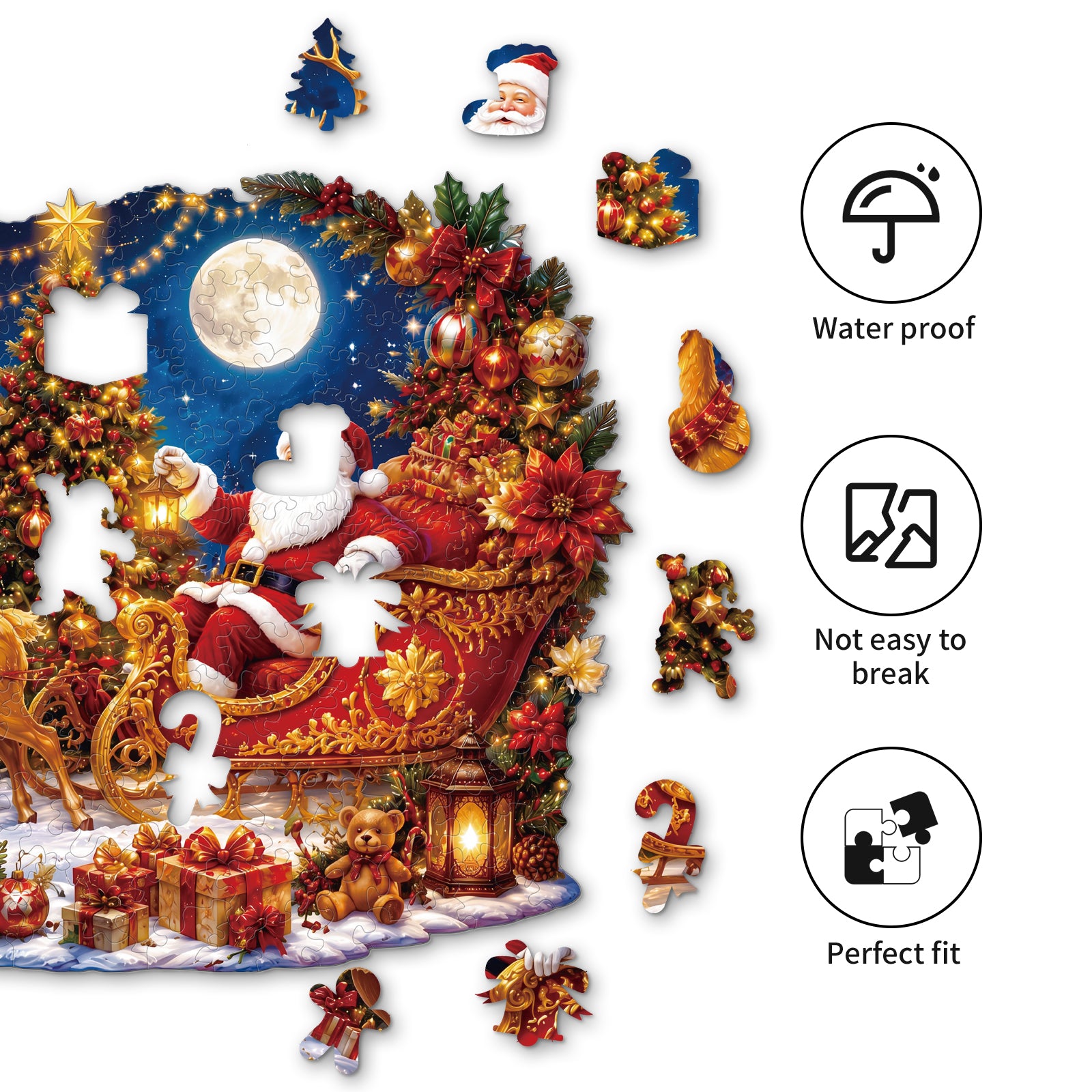kaayee-moonlit-sleigh-ride-wooden-puzzle-medium image 2