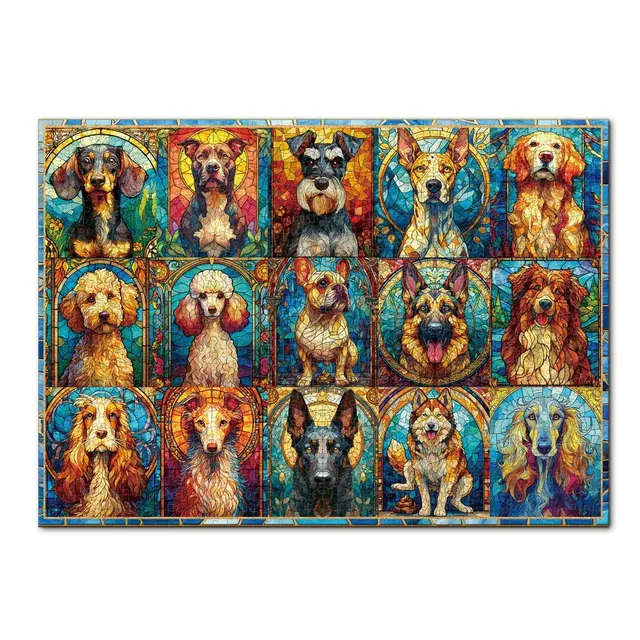 kaayee-cardboard-sea-glass-dog-kartonpuzzle-1000-teile-standard image 1