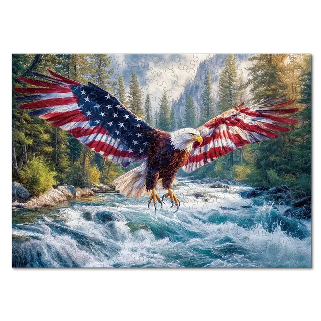 kaayee-flag-bald-eagle-holzpuzzle-medium-adler-motiv image 1
