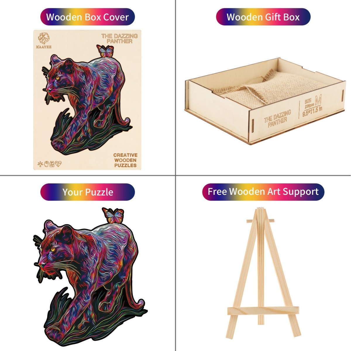 kaayee-wooden-puzzle-dazzing-panther-holzpuzzle-neon image 3