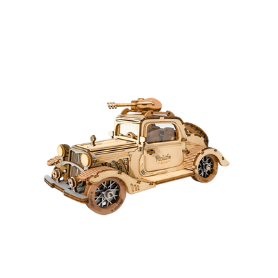 magicholz-mechanischer-bausatz-vintage-auto-mit-gitarre-holzmodell image 2