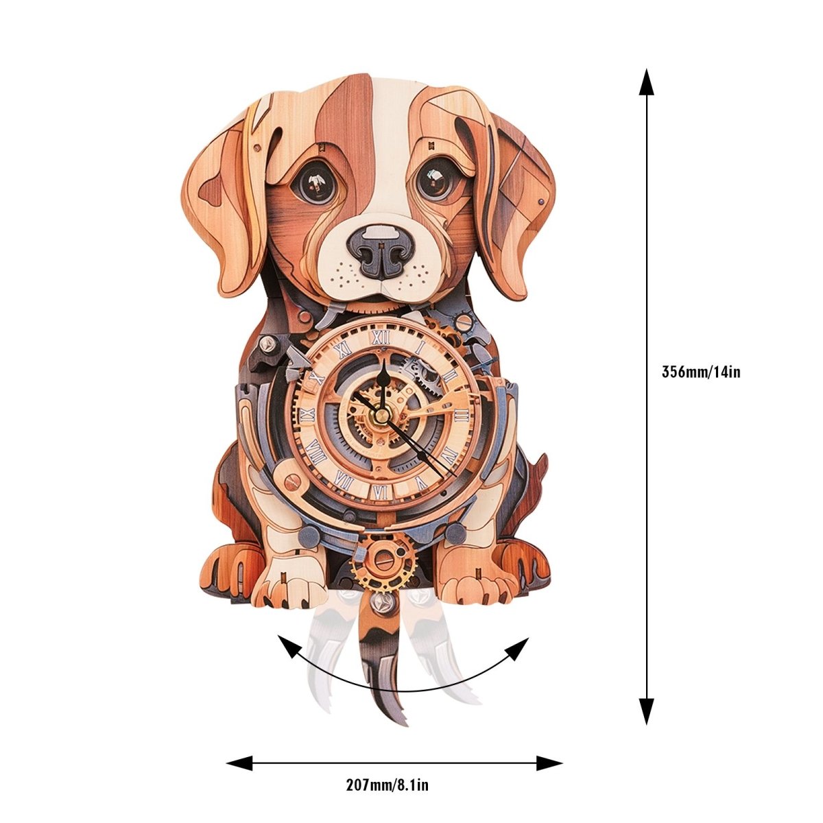 kaayee-clock-kit-beagle-holzuhr-bastelset-hund image 2