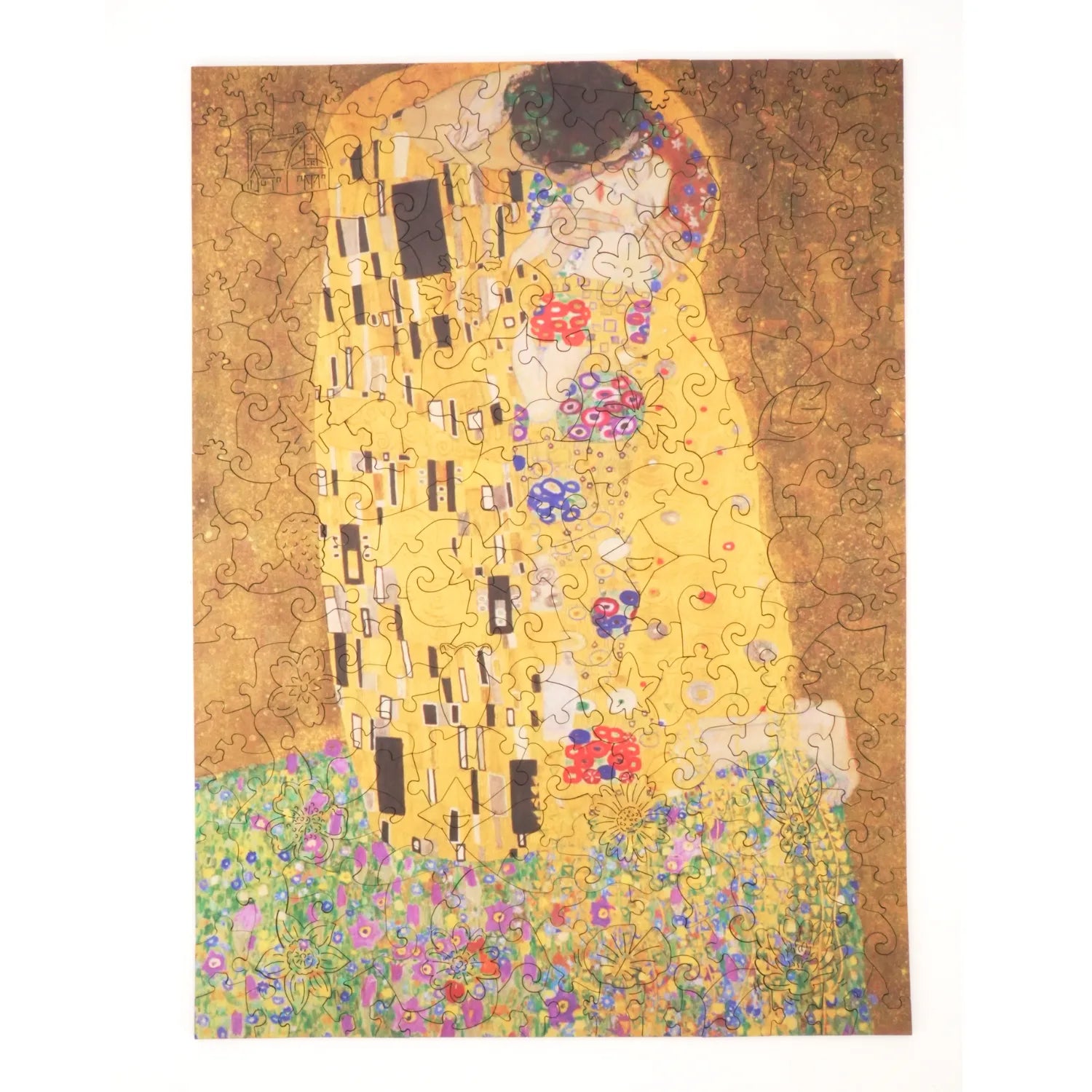 magicholz-der-kuss-klimt-holzpuzzle-gold-mit-28-spezialteilen image 1
