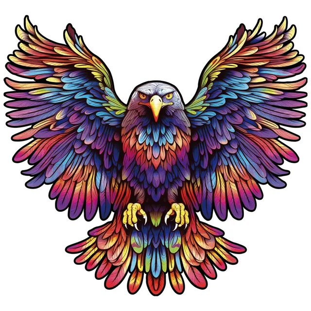 kaayee-wooden-soaring-eagle-holzpuzzle-klein-bunt-adler image 1