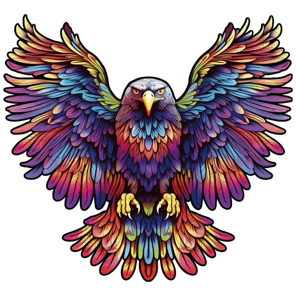 kaayee-wooden-soaring-eagle-holzpuzzle-klein-bunt-adler image 1