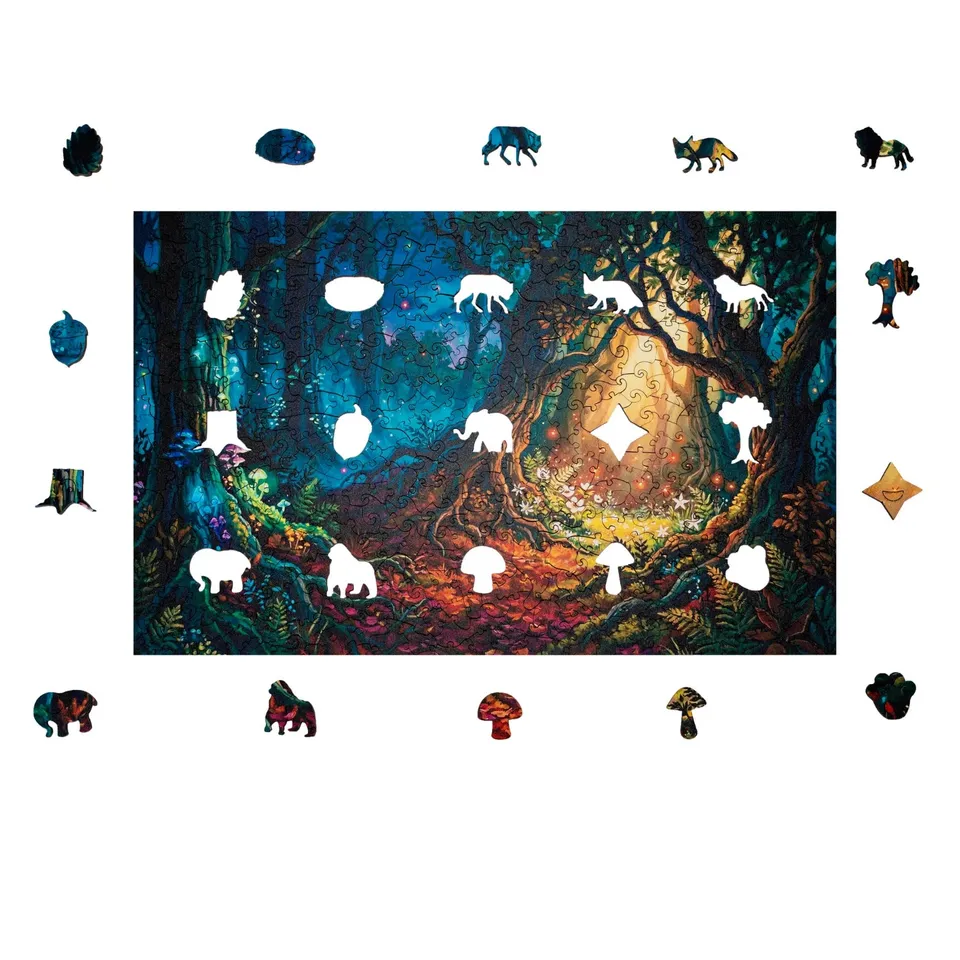 magicholz-dunkler-zauberwald-holzpuzzle-500-teile-wald image 1