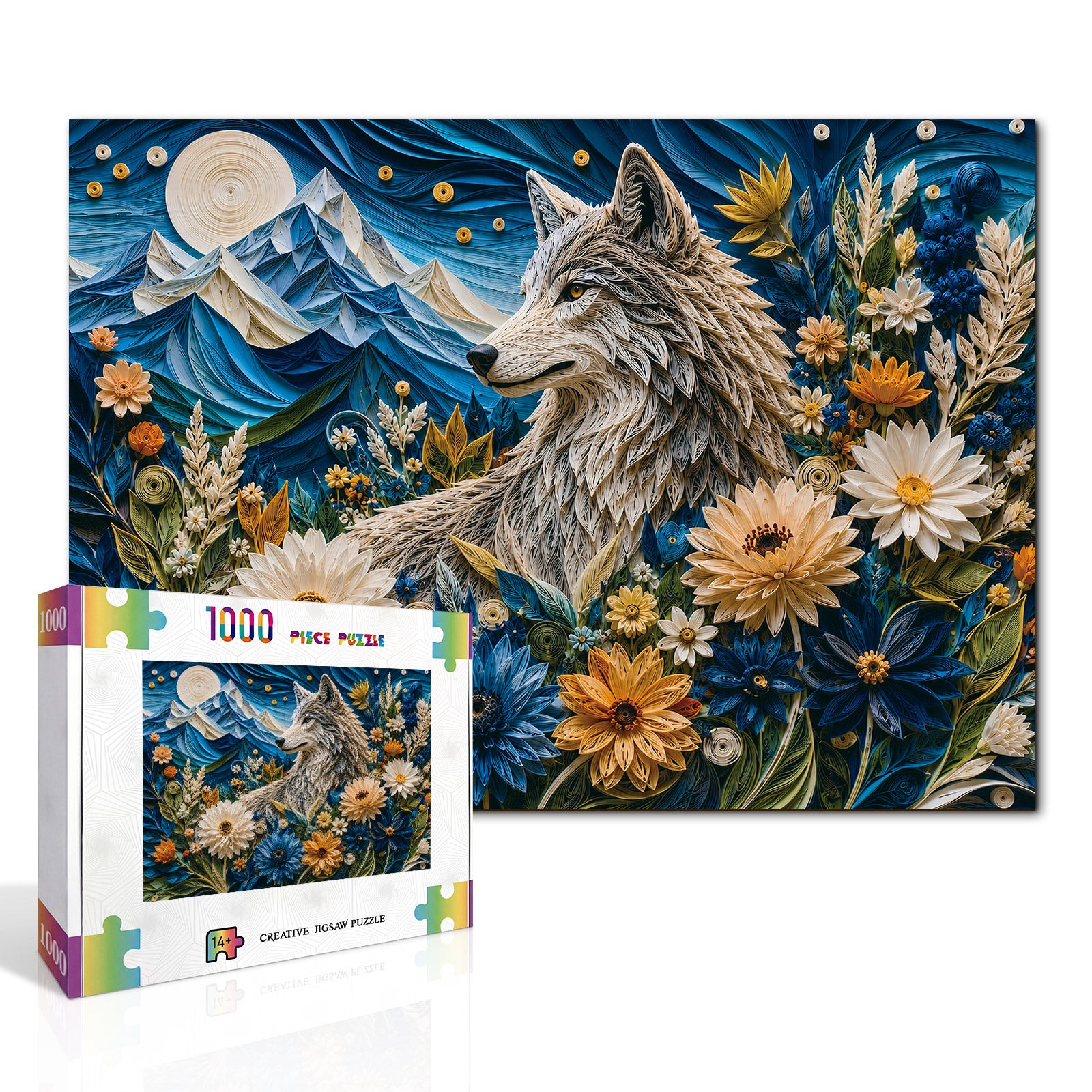 kaayee-cardboard-moonlit-wolf-garden-puzzle-1000-teile image 2