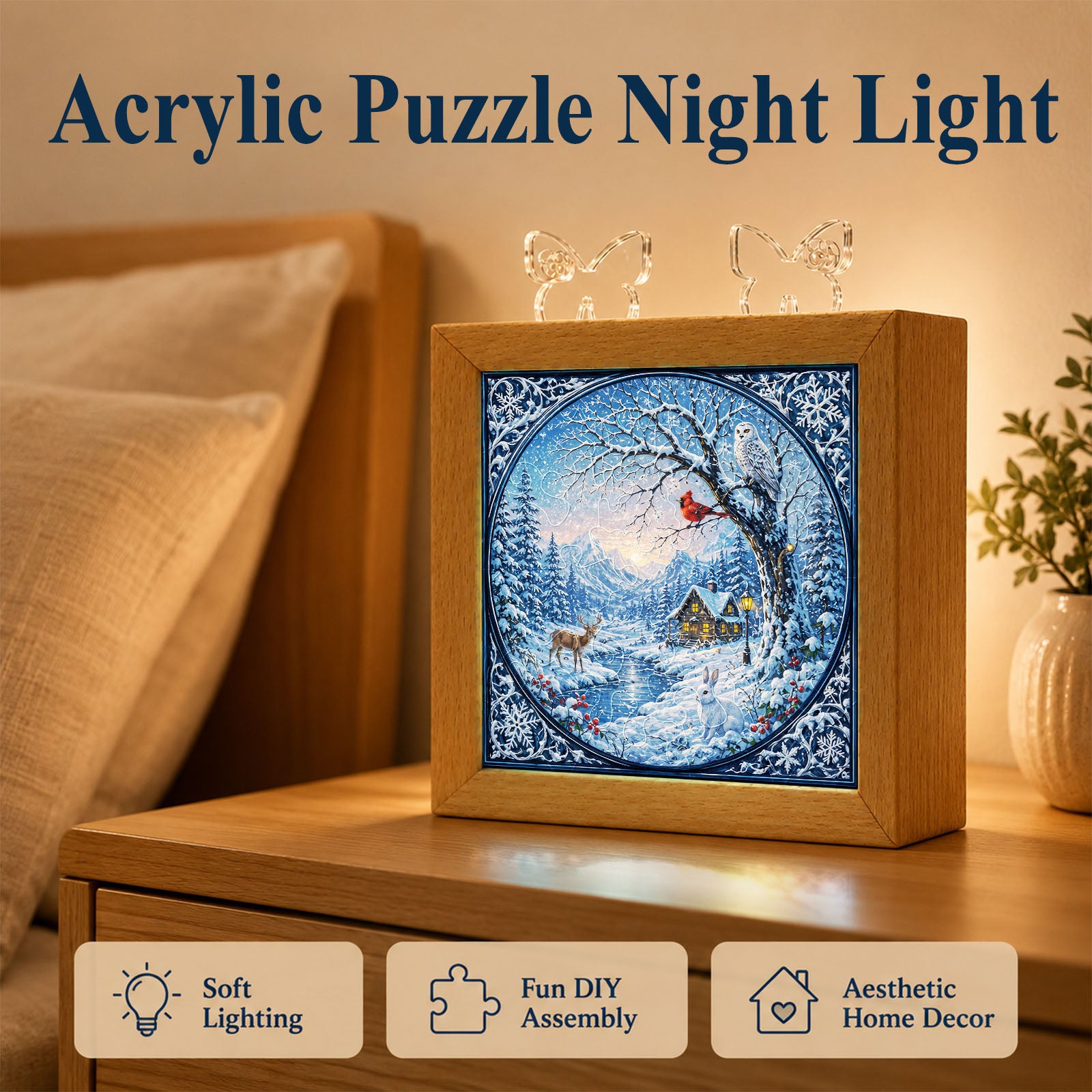 kaayee-winter-serenity-nachtlicht-holzrahmen-acryl-puzzle image 6