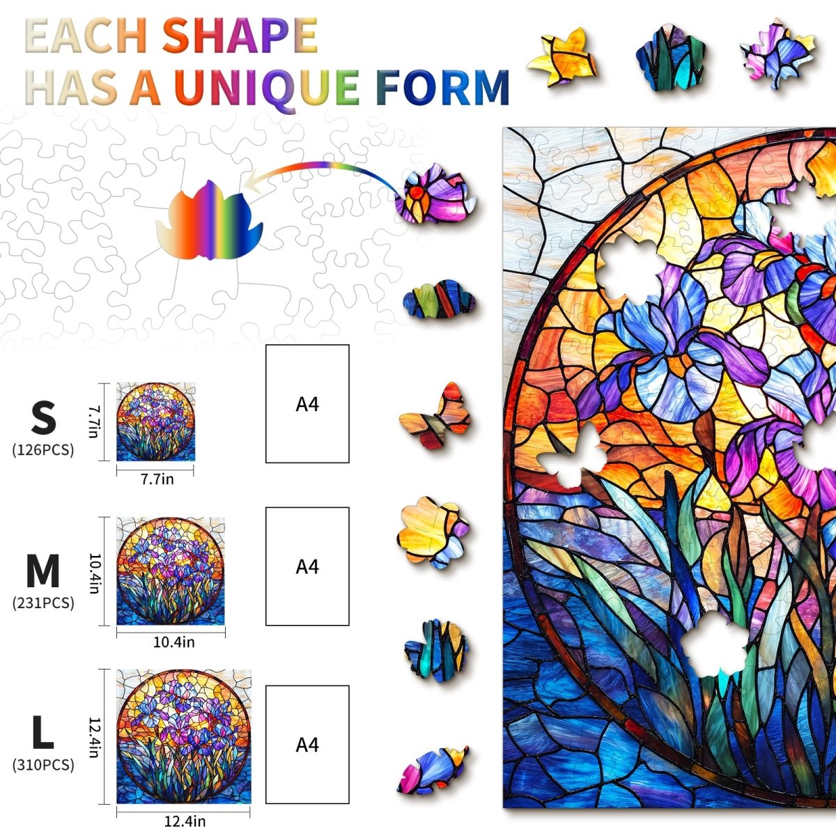 kaayee-iris-holzpuzzle-medium-glasmalerei-lila-bl-ten image 5