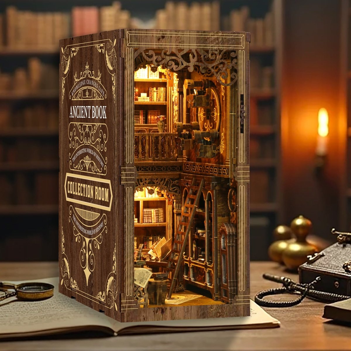 kaayee-book-nook-kit-antique-book-collection-room-book-nook-diy image 2