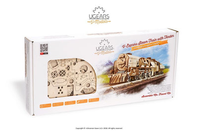 ugears-v-express-dampflokomotive-holzmodell-mit-tender image 7
