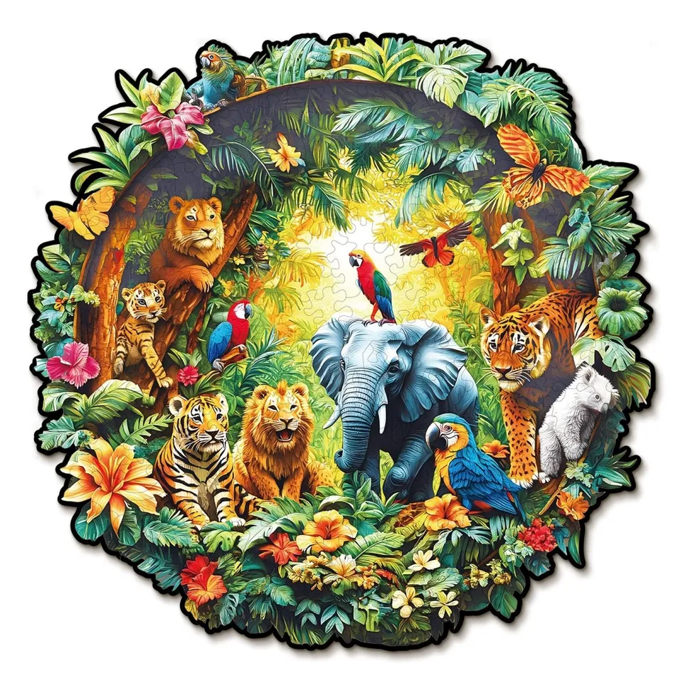 kaayee-animal-paradise-holzpuzzle-small-tiermotiv-rund image 1