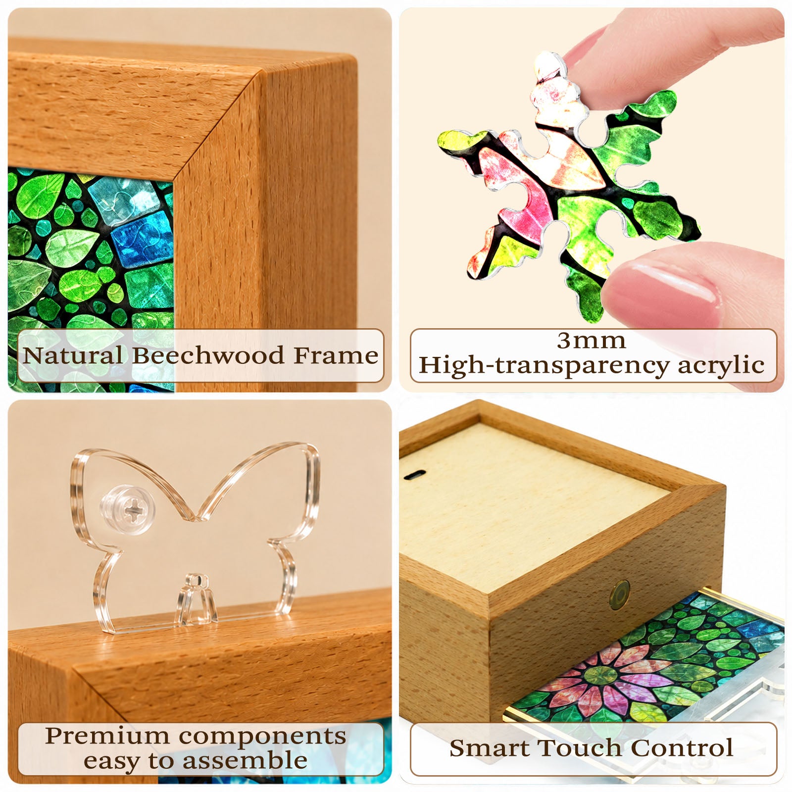kaayee-verdant-bloom-nachtlicht-acryl-puzzle-holzrahmen image 7