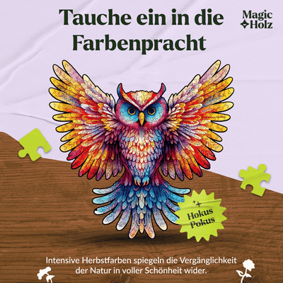 magicholz-regenbogenfeder-eule-holzpuzzle-vogelmotiv-bunt image 4
