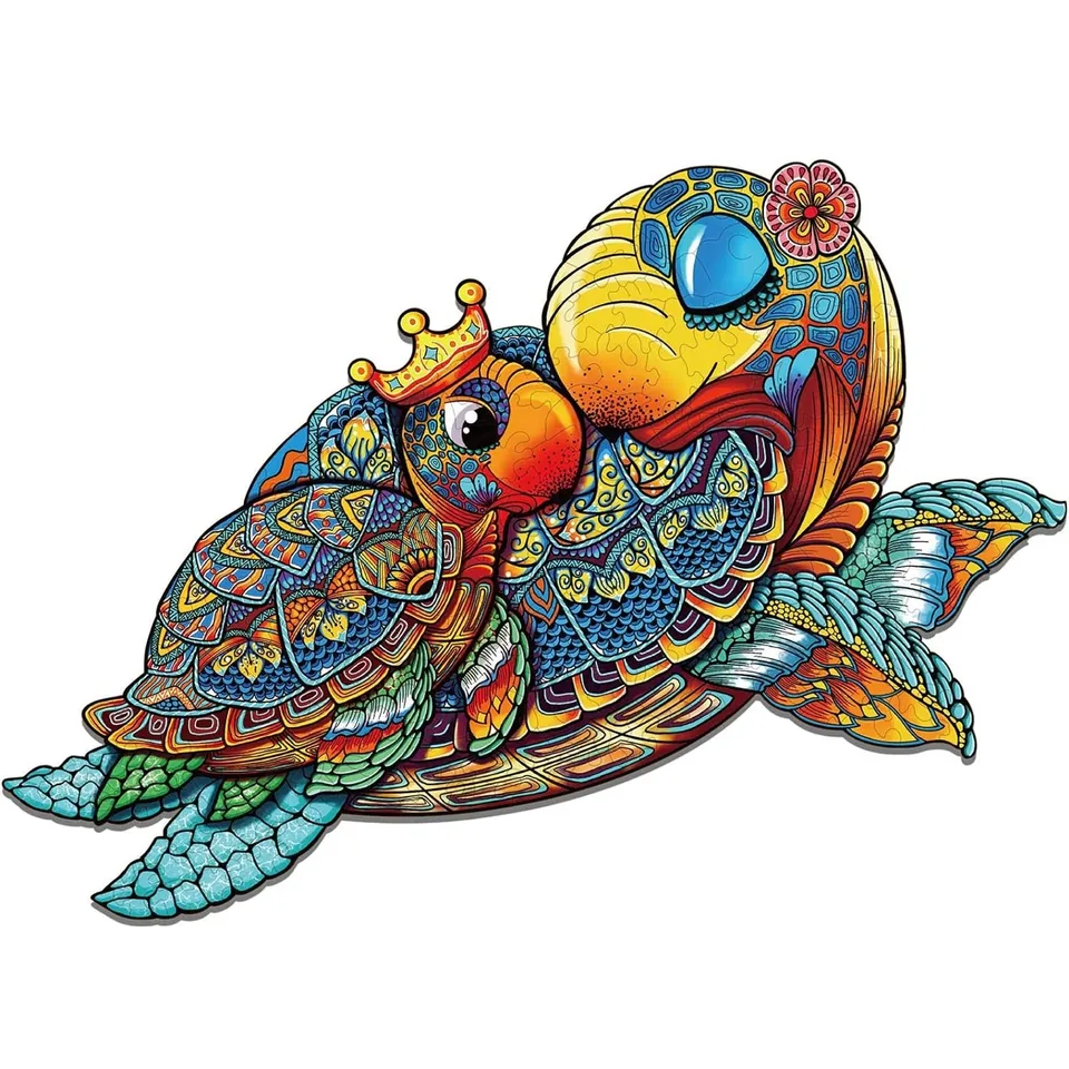 jigfoxy-sea-turtle-family-holzpuzzle-m-173teile image 1