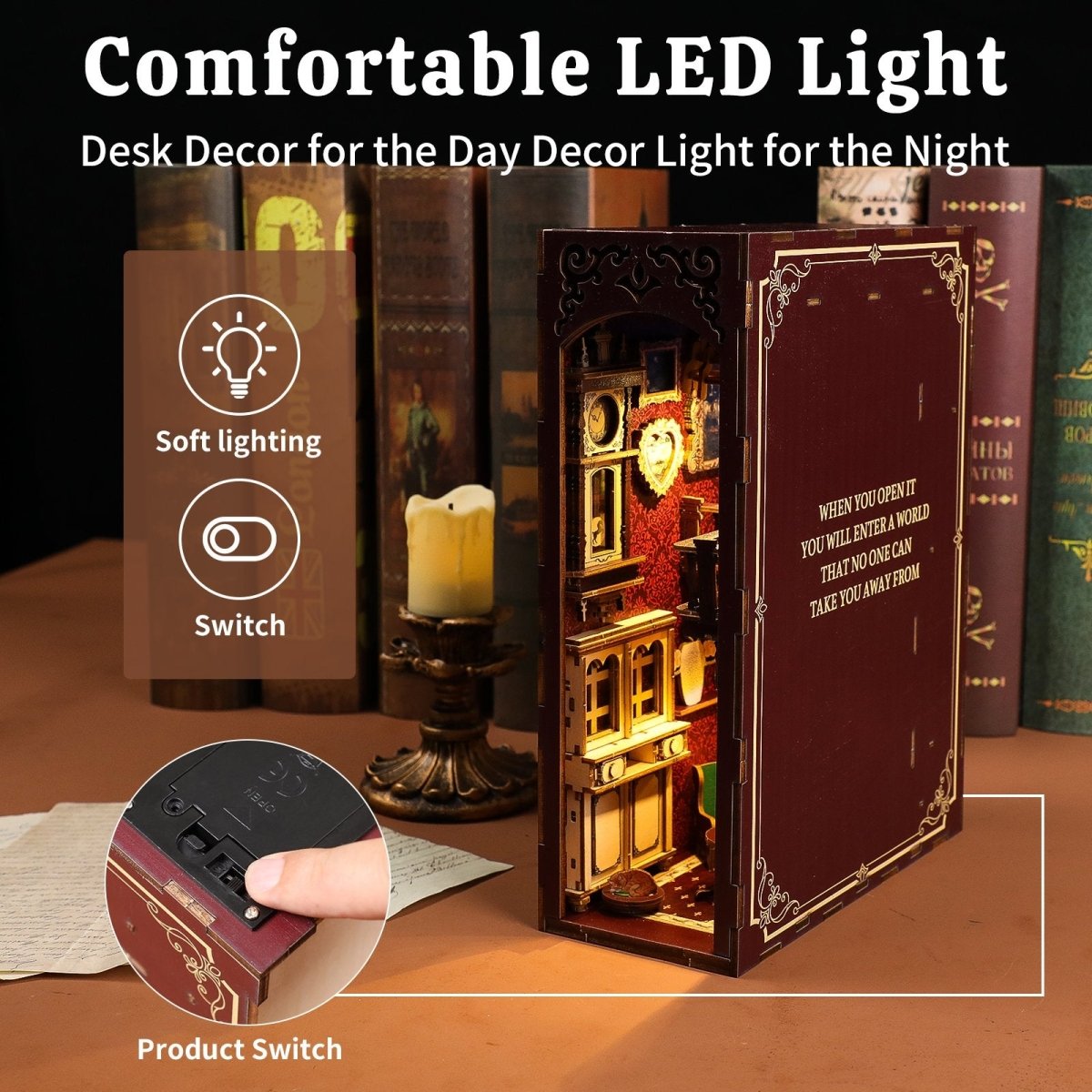 kaayee-book-nook-kit-retro-study-room-miniatur image 3