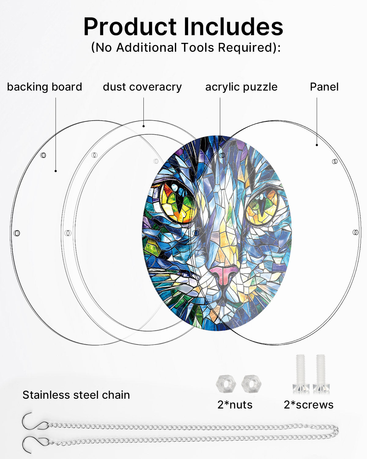 kaayee-suncatcher-puzzle-mosaic-cat-medium-acryl image 6