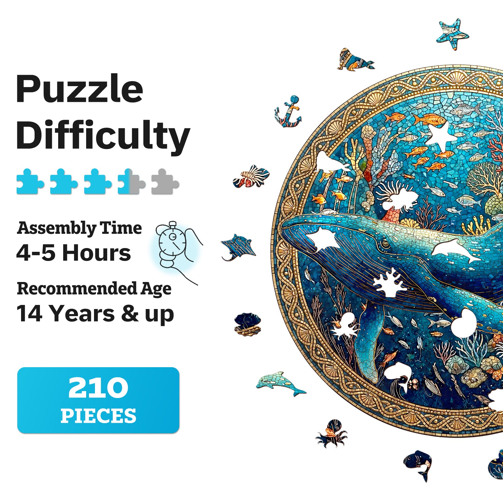 jigfoxy-wooden-whale-holzpuzzle-m-210-teile-wal image 7