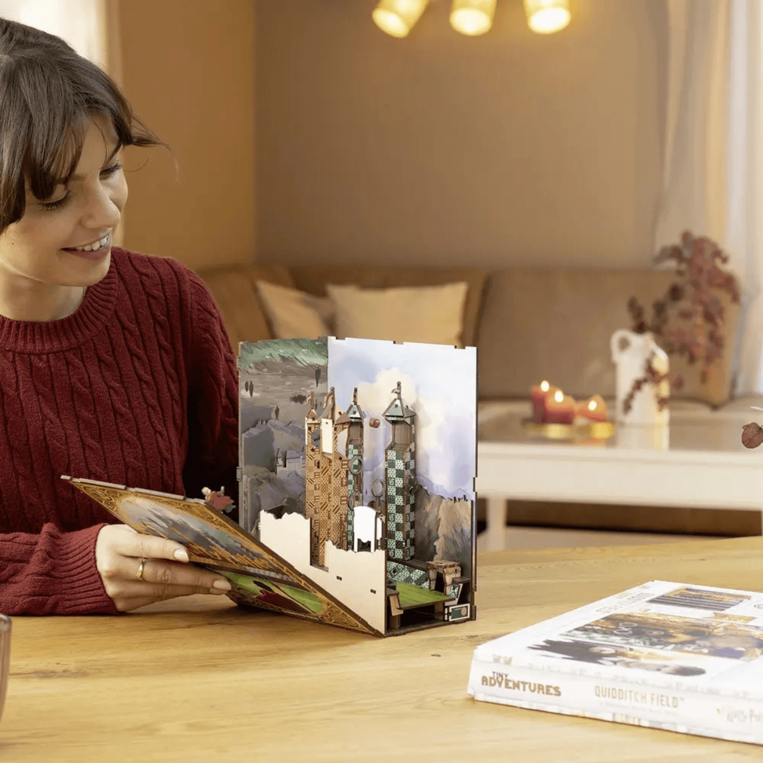 magicholz-3d-puzzle-quidditch-harry-potter-book-nook-mit-licht image 6