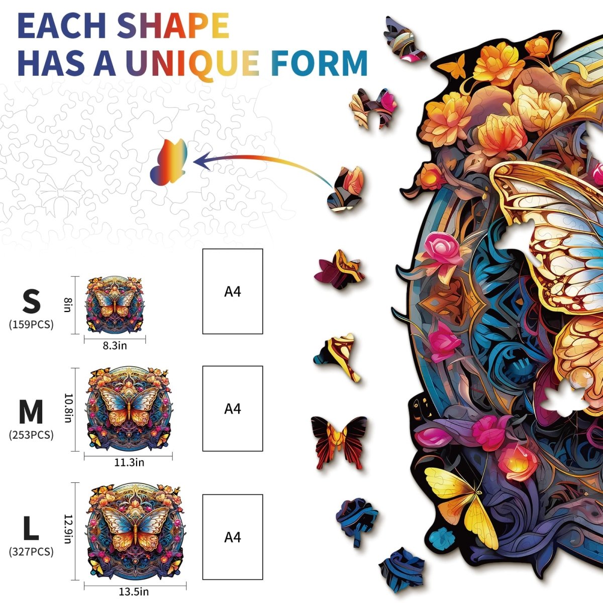 kaayee-flapping-butterfly-holzpuzzle-medium-tiermotiv image 3