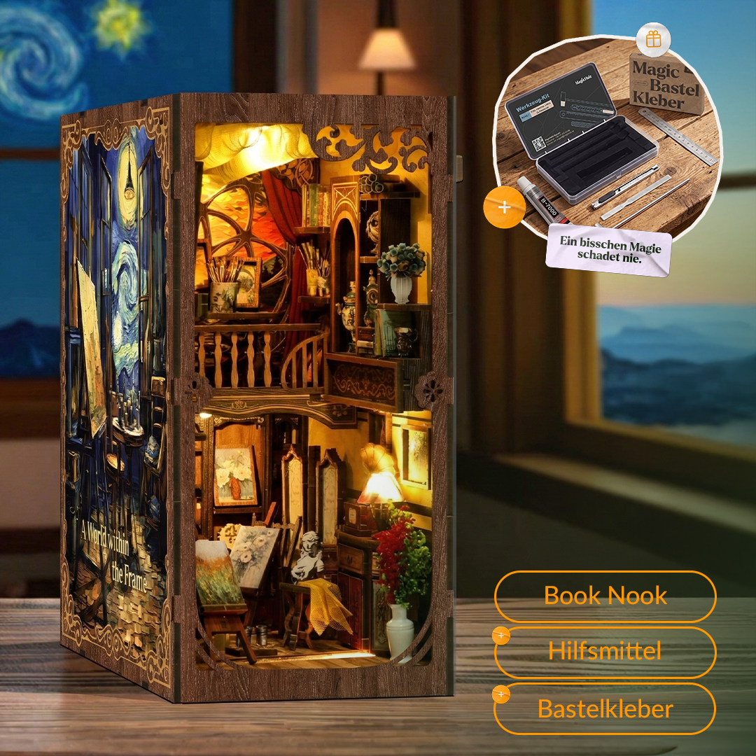 magicholz-van-gogh-book-nook-muttertag-mit-licht-starter-kit image 1