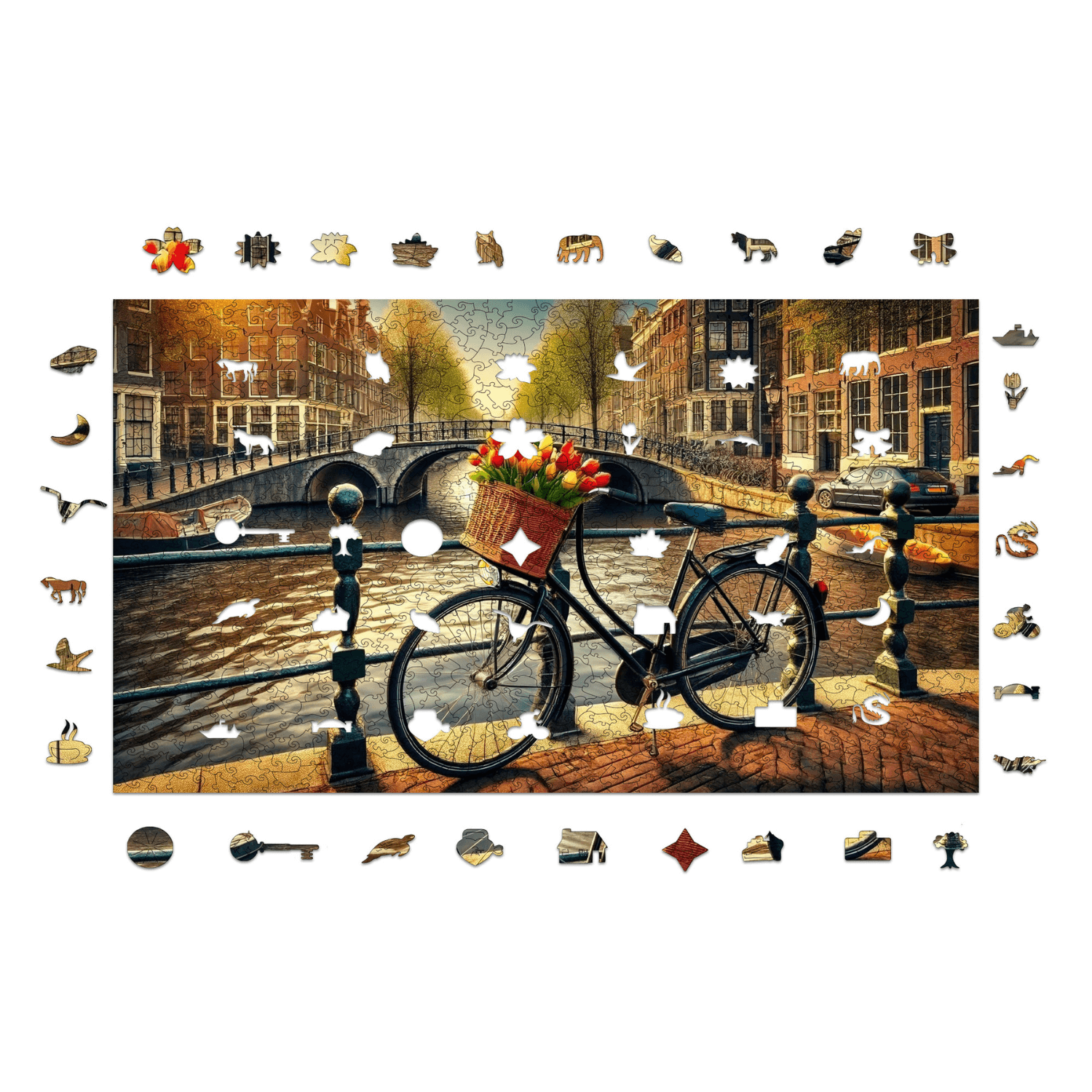 magicholz-holzpuzzle-fahrrad-in-amsterdam-1000-teile-stadtmotiv image 1