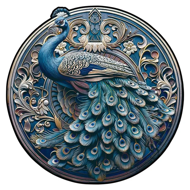kaayee-wooden-puzzle-pfau-retro-holzpuzzle-medium image 1