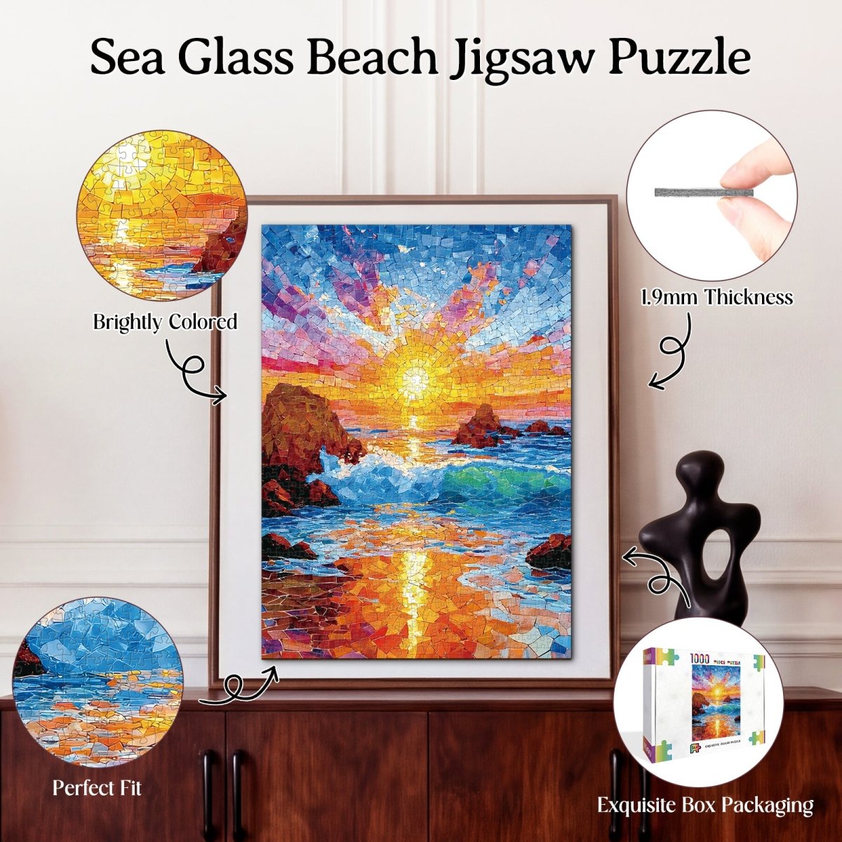 kaayee-cardboard-puzzle-sea-glass-beach-papppuzzle-1000-strand image 3