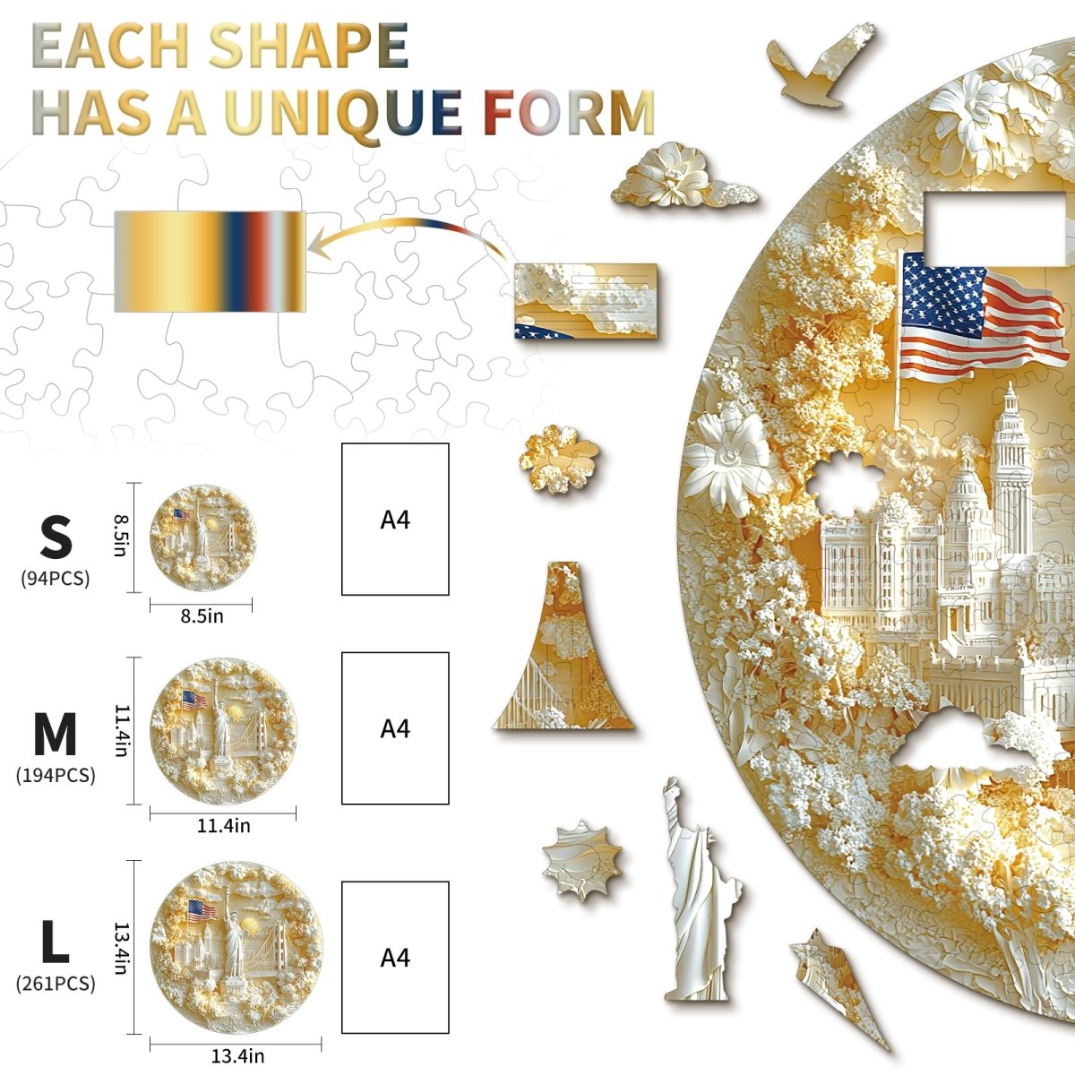 kaayee-wooden-puzzle-statue-of-liberty-flag-holzpuzzle-medium image 3