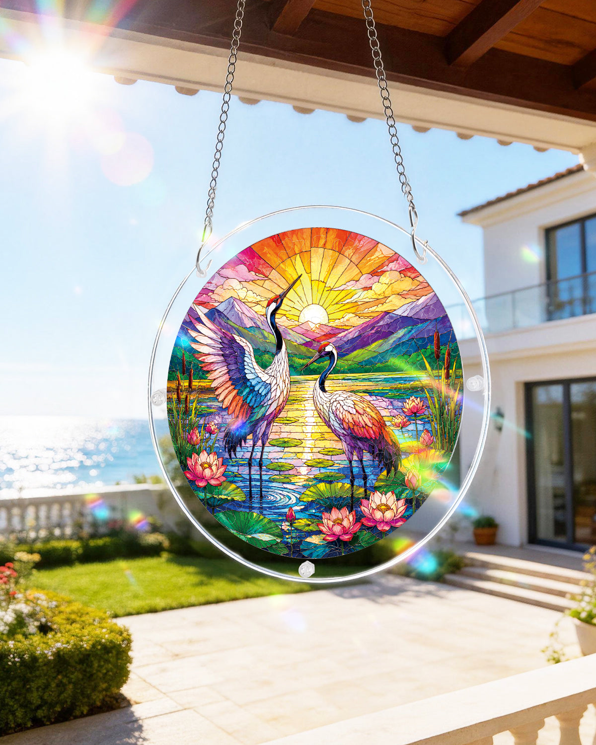 kaayee-suncatcher-puzzle-cranes-at-sunrise-fensterbild-kraniche image 8