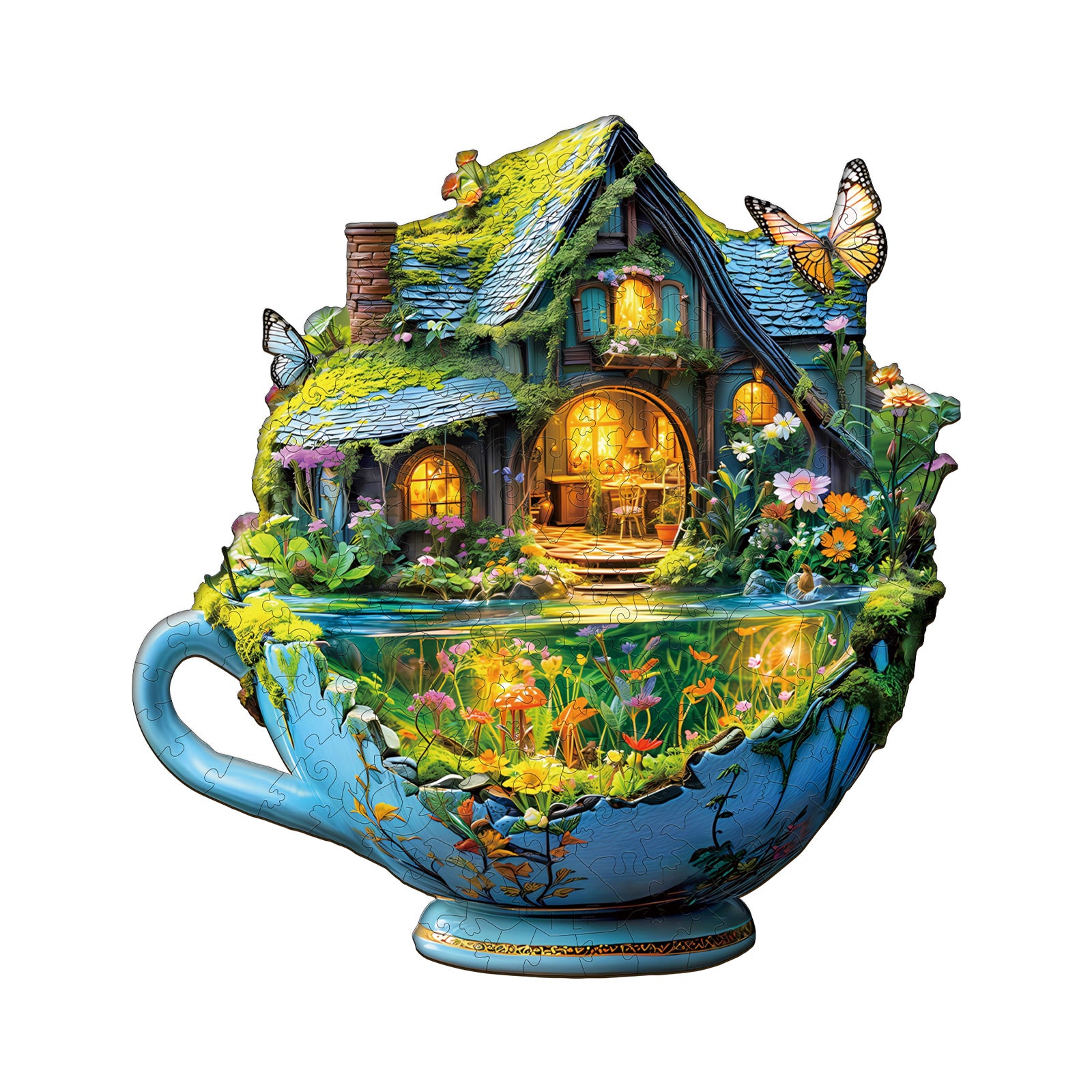 jigfoxy-green-mug-holzpuzzle-m-170-teile-tasse image 1