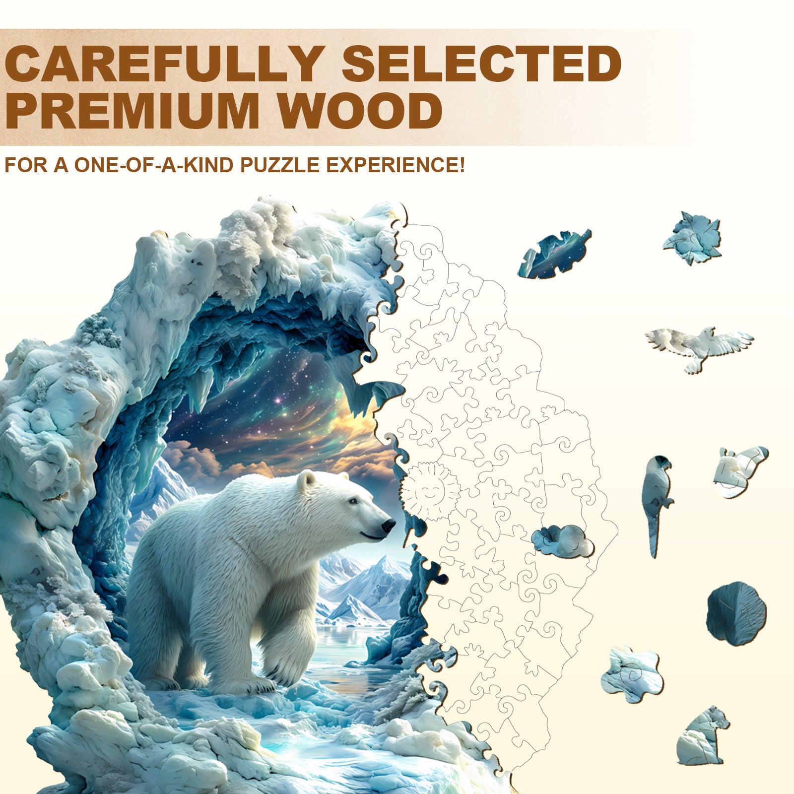 jigfoxy-polar-bear-holzpuzzle-m-190-teile-eisb-r image 3