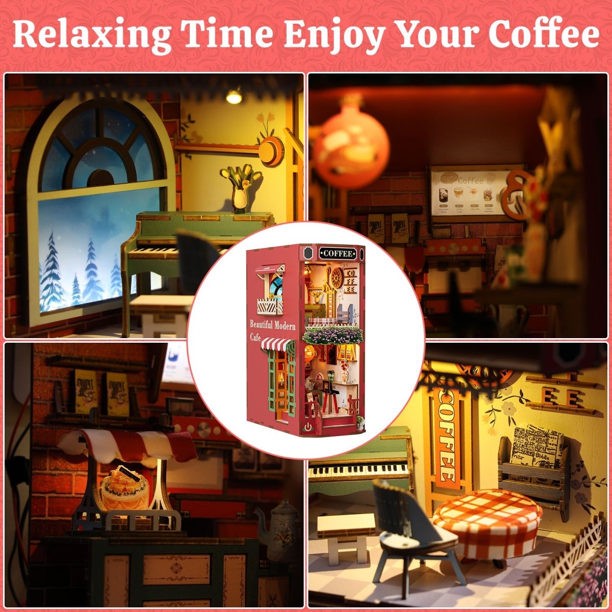 kaayee-book-nook-kit-coffee-shop-3d-puzzle-mit-licht image 5